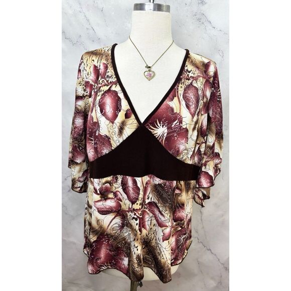 Vintage Tweenie Weenie Y2k Top Shirt Babydoll Blouse Whimsy Fairy Glittery 2X - Picture 1 of 14